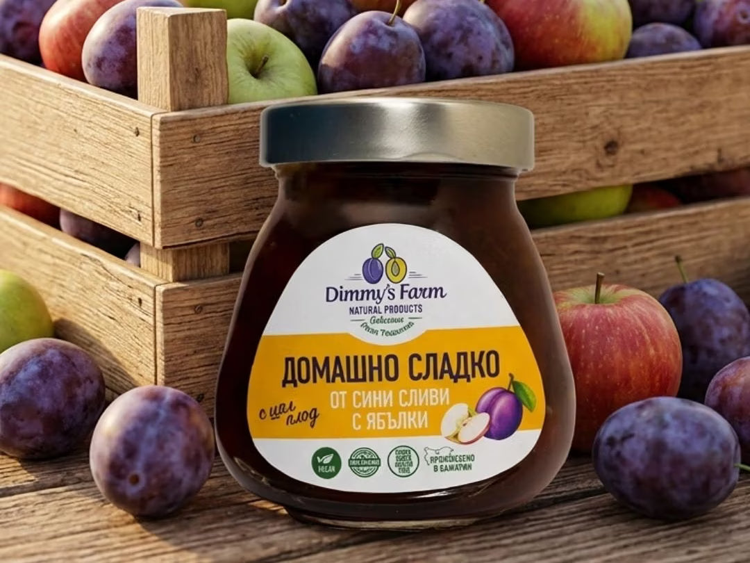 Сладко от сини сливи с ябълка - БЕЗ ЗАХАР